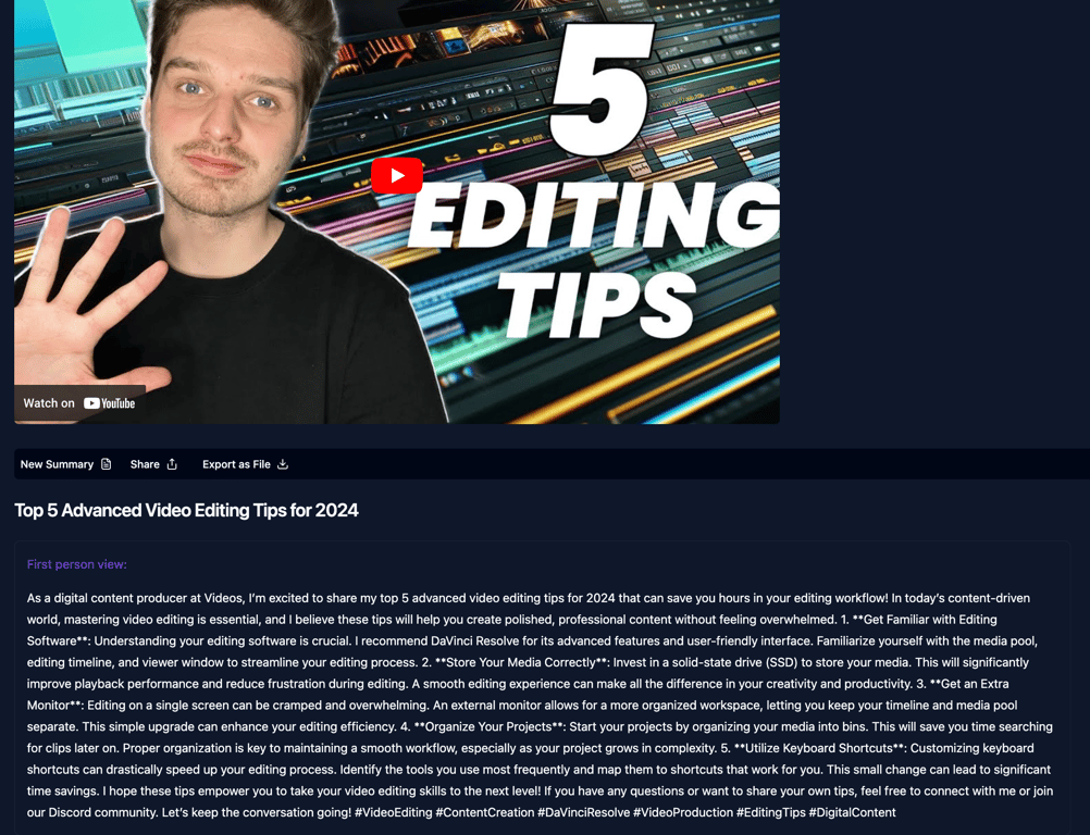 How to Use an AI YouTube Video Summarizer to Create Quick Social Media Content