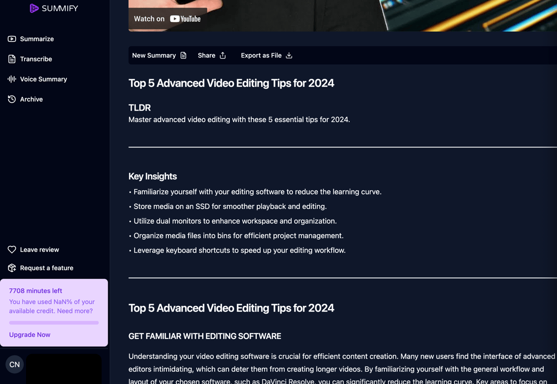 How to Use a YouTube Video Summarizer Without Transcript